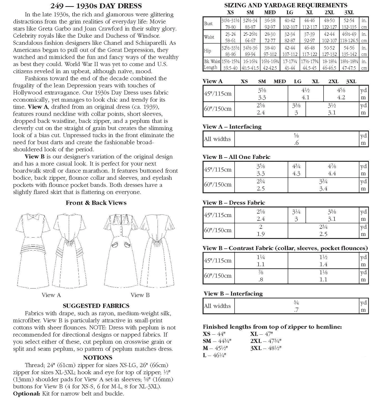 249 1930's Day Dress - PDF