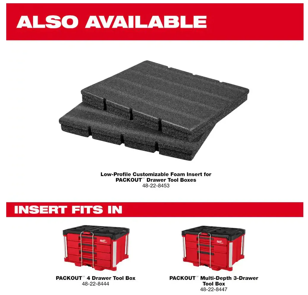 48-22-8444 Milwaukee PACKOUT 4-Drawer Tool Box w/Metal Corners