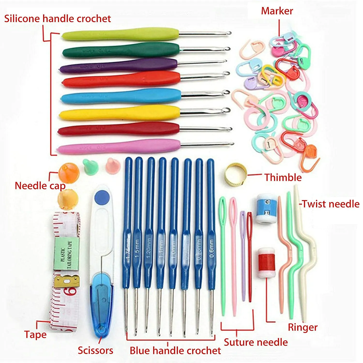 52 Pcs Crochet Hook Set / Knitting Kit Needles Set