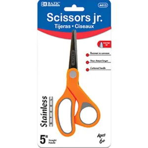 Bazic School Scissors 5in Pointed Tip Soft Grip