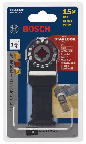 BOSCH OSL114JF 1-1/4 In. Starlock® Oscillating Multi Tool Bi-Metal Xtra-clean Clean Plunge Cut Blade