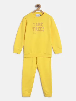 Boys/Girls Yellow Round Neck Lounge Set