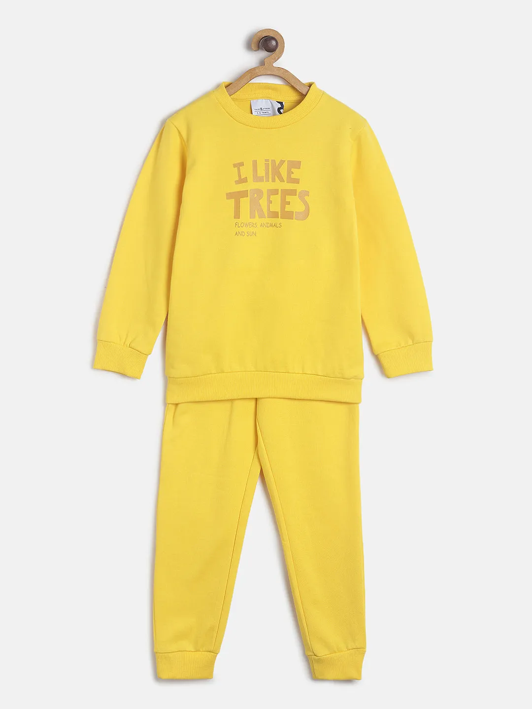 Boys/Girls Yellow Round Neck Lounge Set