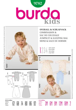 Burda 9782 Babies' Onesie and Sleeping Bag Pattern