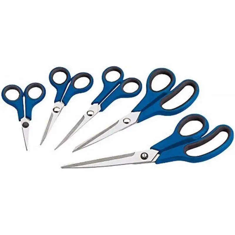 Draper 75552 5-Piece Soft-Grip Household Scissors Set,Blue