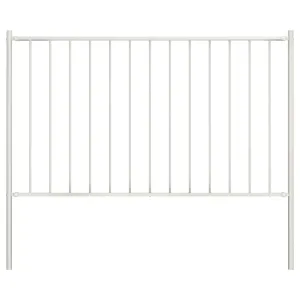 Fence Panel with Posts Powder-coated Steel 1.7x1.25 m White