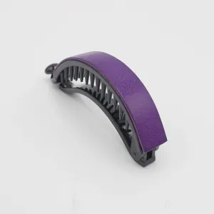 genuine leather covered half moon hair claw basic woman hair accessory