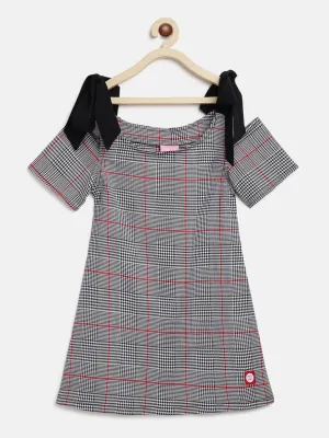 Girls Black Checks Dress