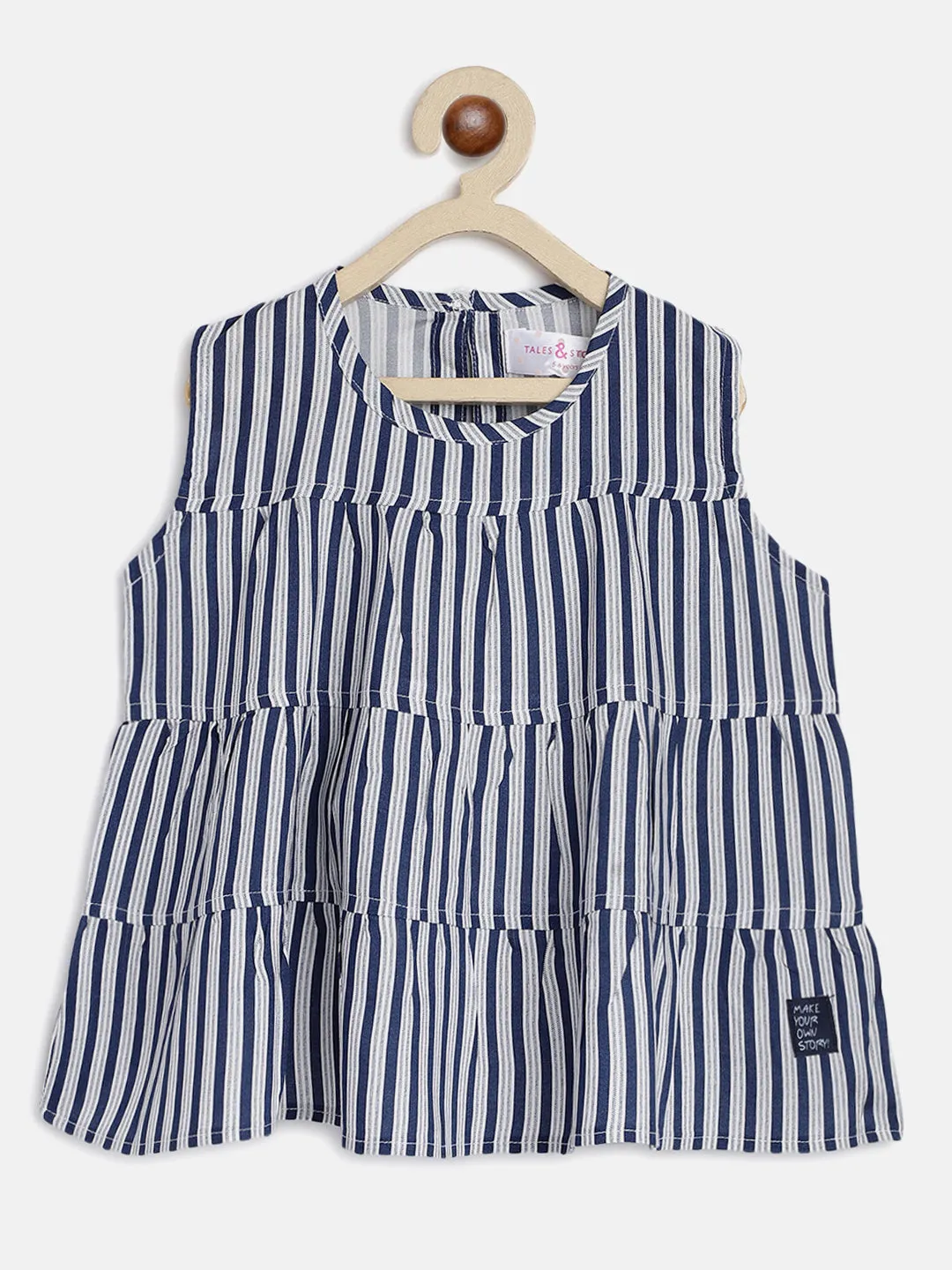 Girls Blue Stripe Dress