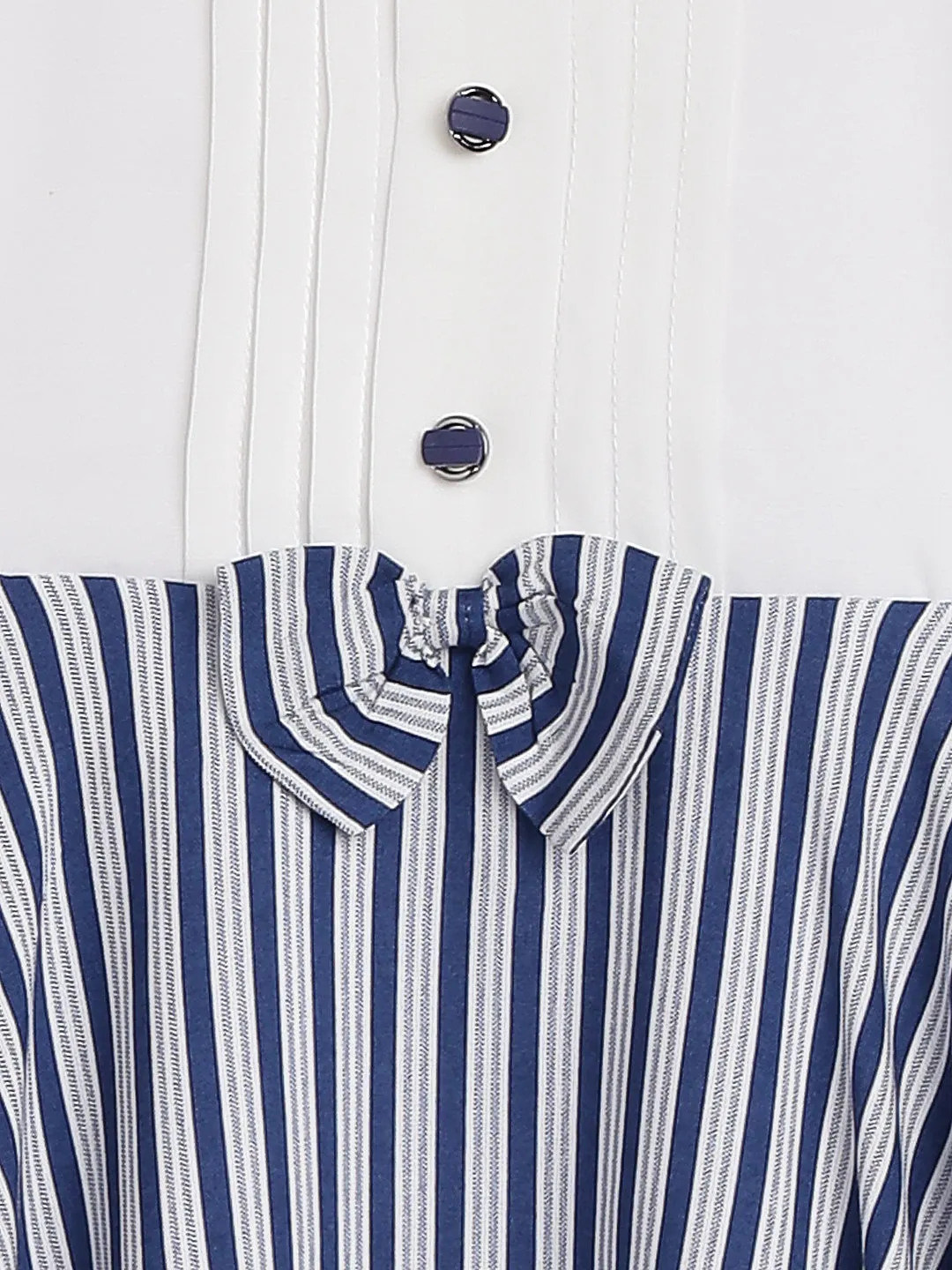 Girls Blue Striped Dress