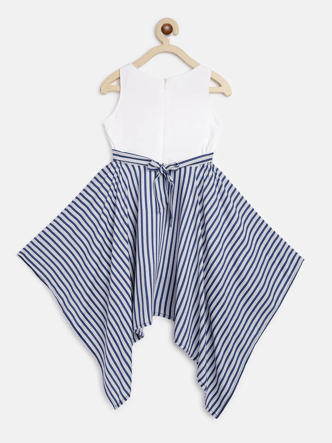 Girls Blue Striped Dress