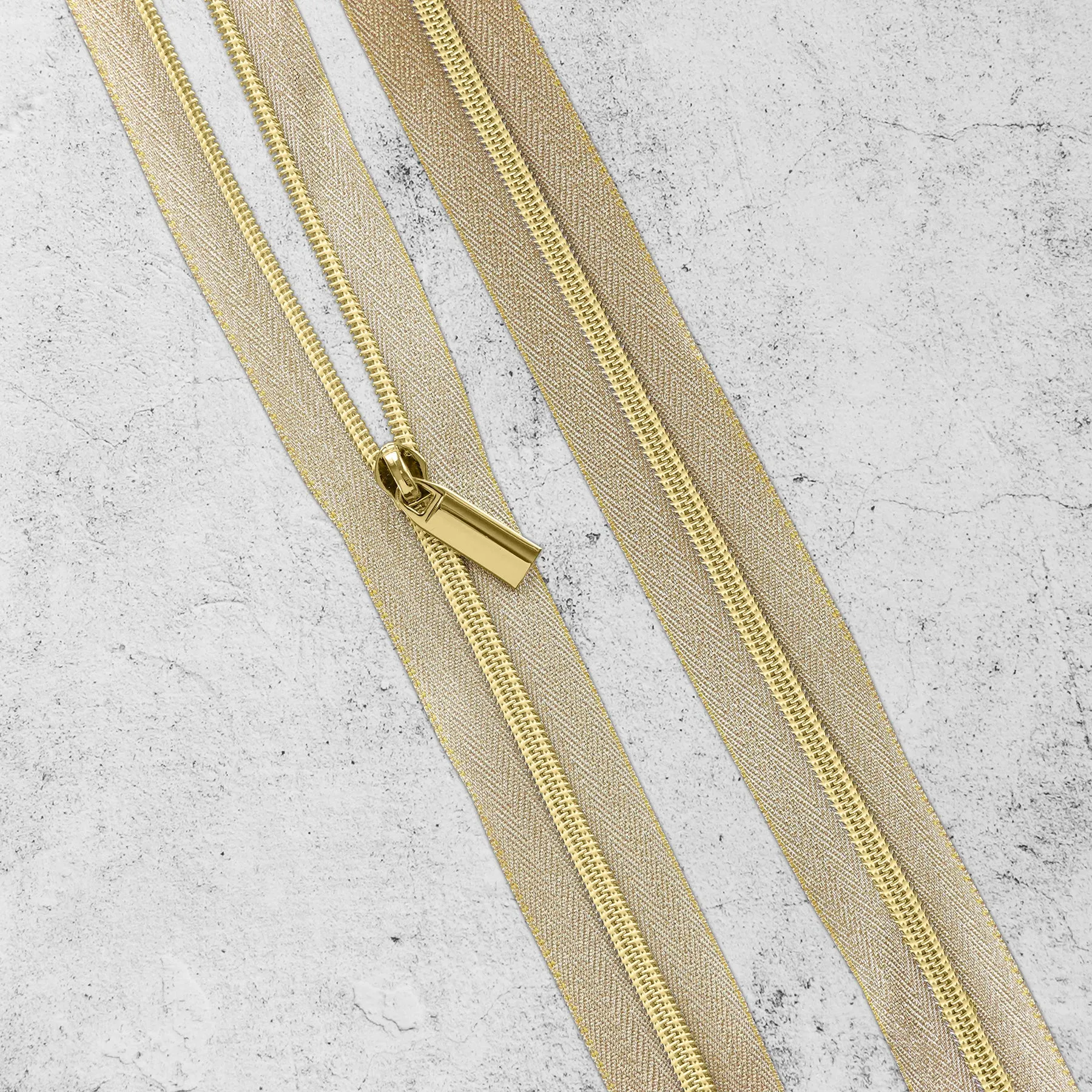 Gold Metallic Nylon Coil Zippers