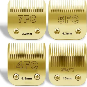 Gold Pet Clipper Blades 4 Pack Set