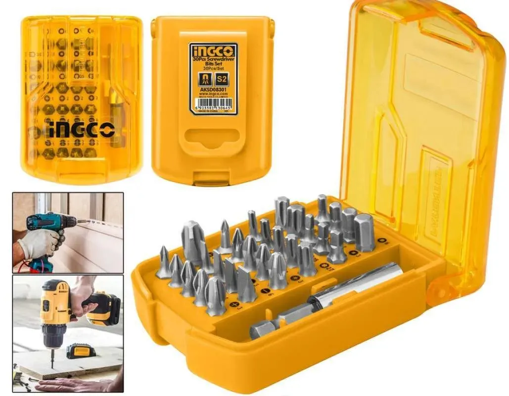 Ingco AKSD08301 30 Pcs Screwdriver Bits Set