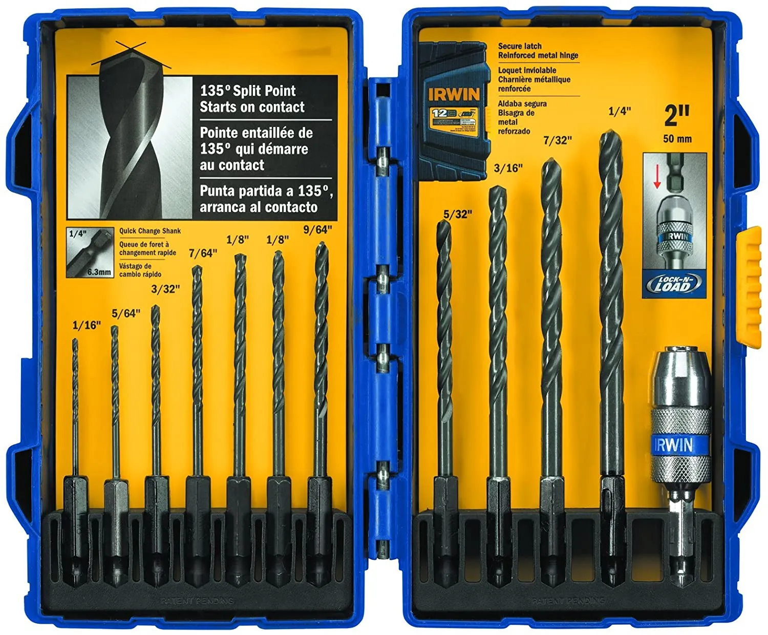 Irwin Industrial 12 Piece Black Oxide Hex Shank Drill Bit Set, 5/64-Inch