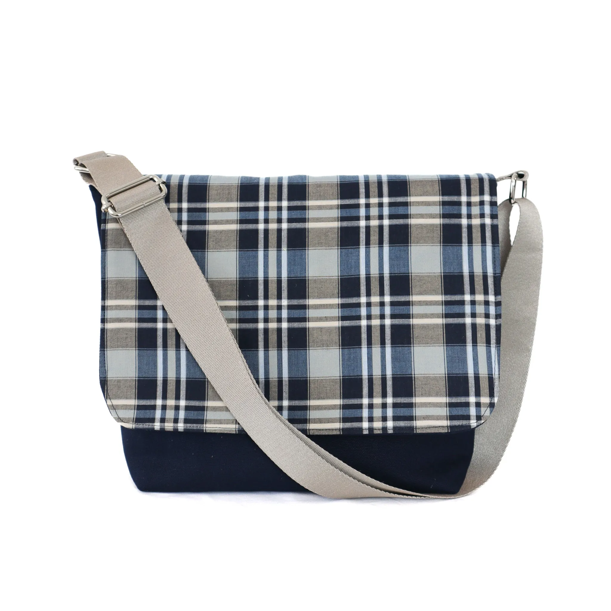 Messenger Bag Sewing Kit - Madras Navy