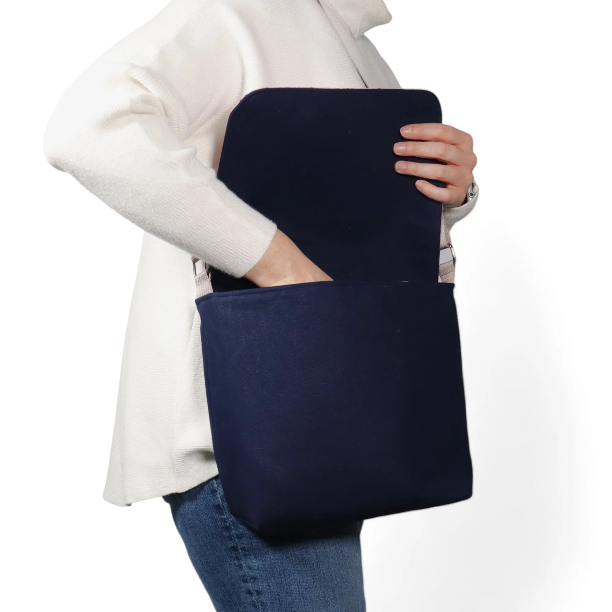 Messenger Bag Sewing Kit - Navy Rain