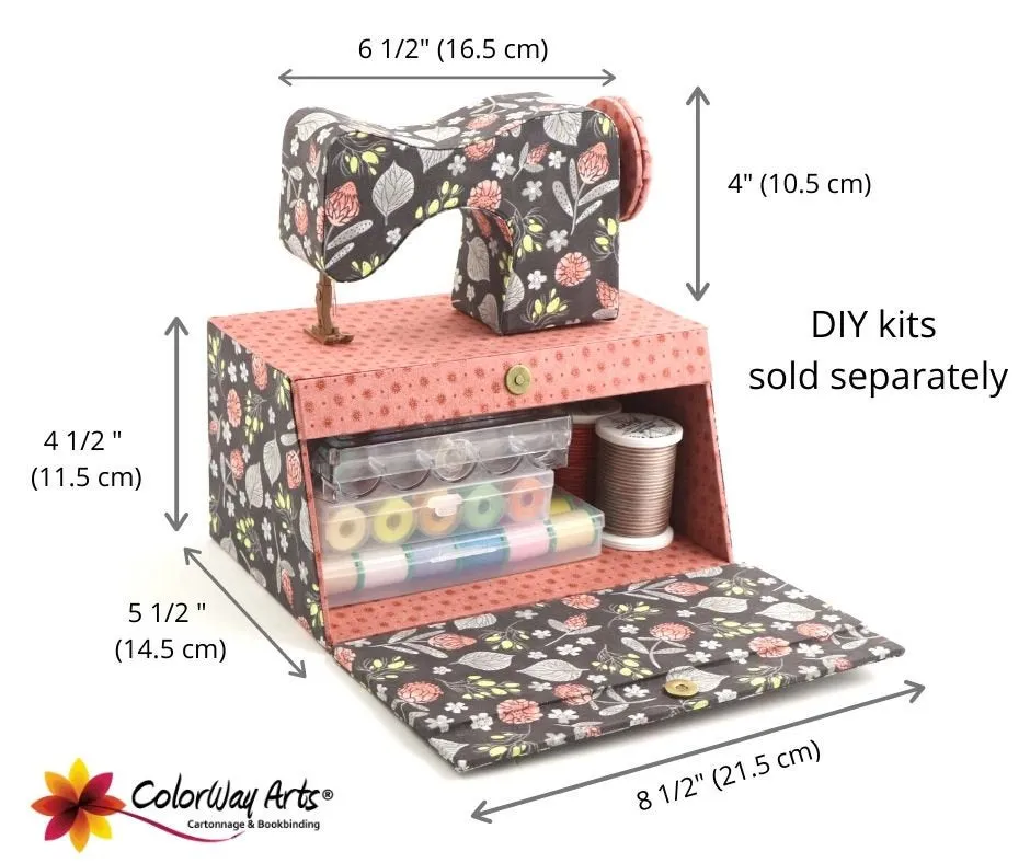 MINI fabric sewing machine DIY kit, cartonnage kit 156, online instructions included