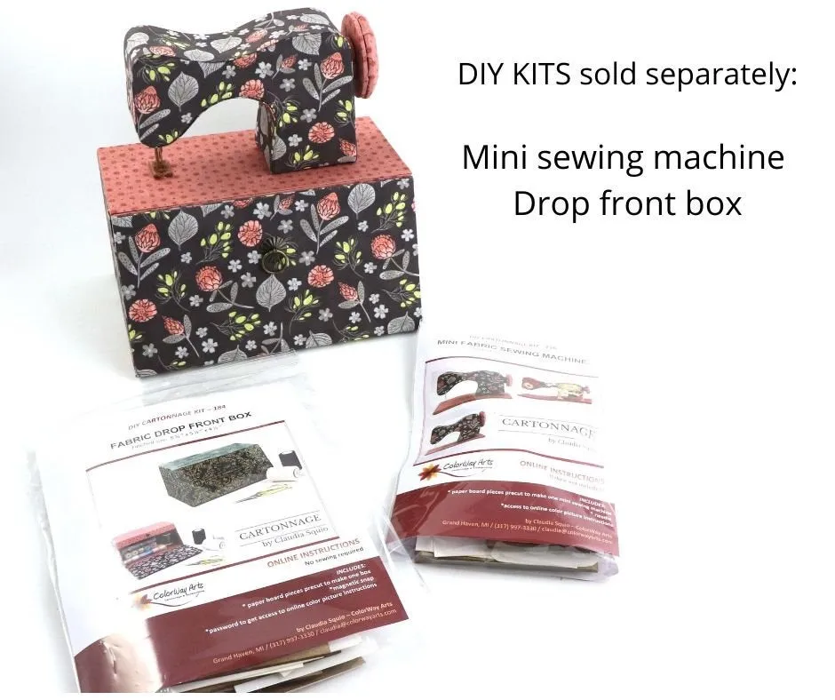 MINI fabric sewing machine DIY kit, cartonnage kit 156, online instructions included