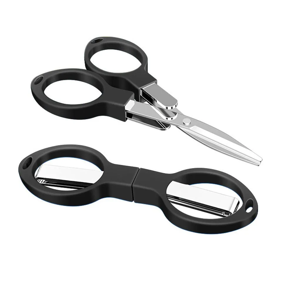 Mini Stainless Steel Folding Scissors Keychain Fishing Scissor Cutter Camping Tool Fishing Pliers Scissors Line Cutter Tool