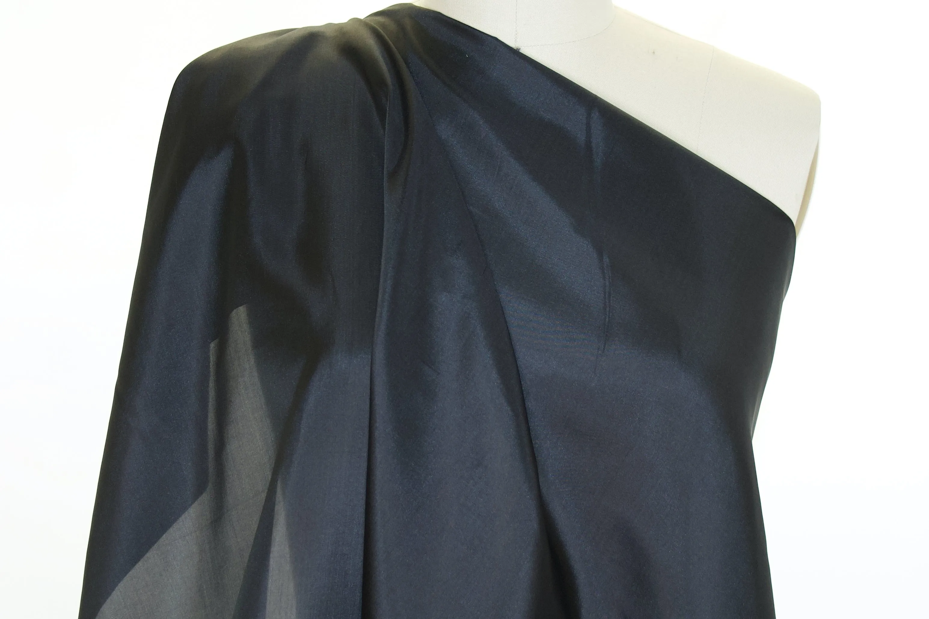 Narrow Silk Habotai Lining - Black