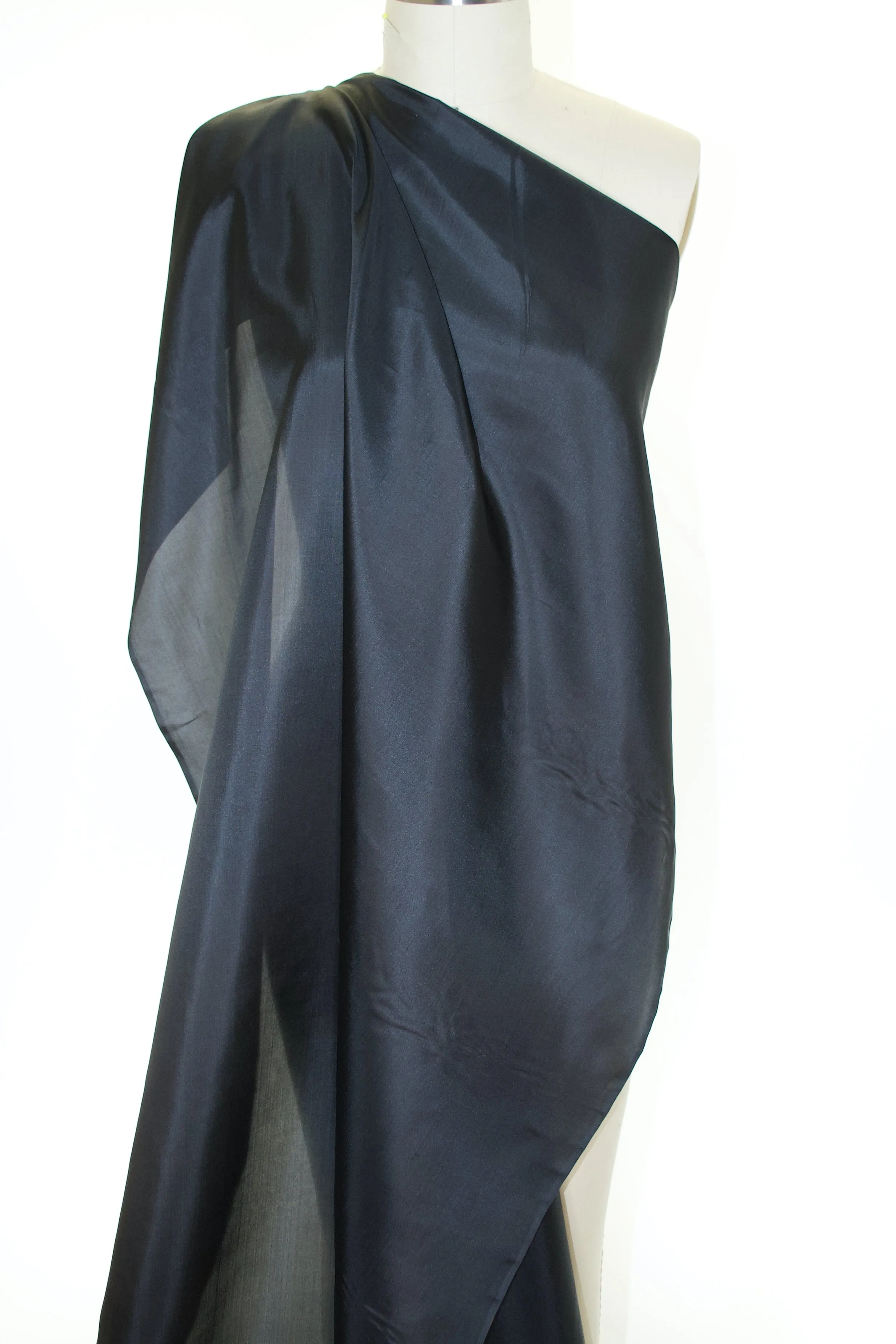 Narrow Silk Habotai Lining - Black