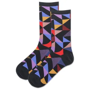 Quilt (Black) Women's Crew Socks