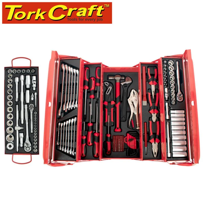 TORK CRAFT MECHANICS CANTILEVER TOOL BOX 172PC 6 X TRAY 470 X220X230MM TCTB172