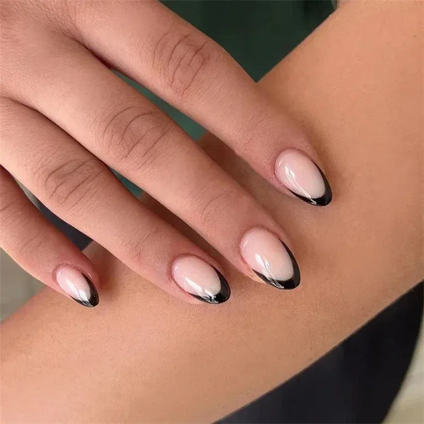 Trendy 4Pcs/Set Acrylic Long Ballet Press on Coffin Nails With Art