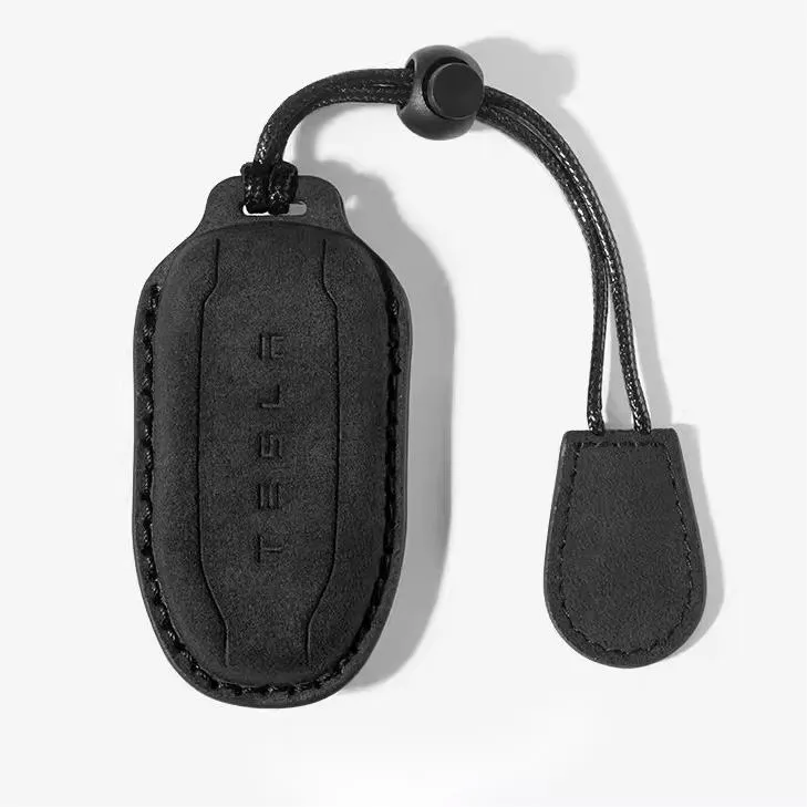 Tumbled leather key bag for Tesla