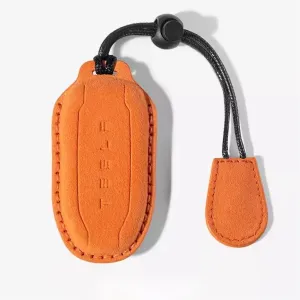 Tumbled leather key bag for Tesla