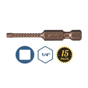 VEGA P150R2A-15PK-12 #2 x 2 in. Square Drive Impactech Gunmetal Bronze Power Bit (15-Pack)