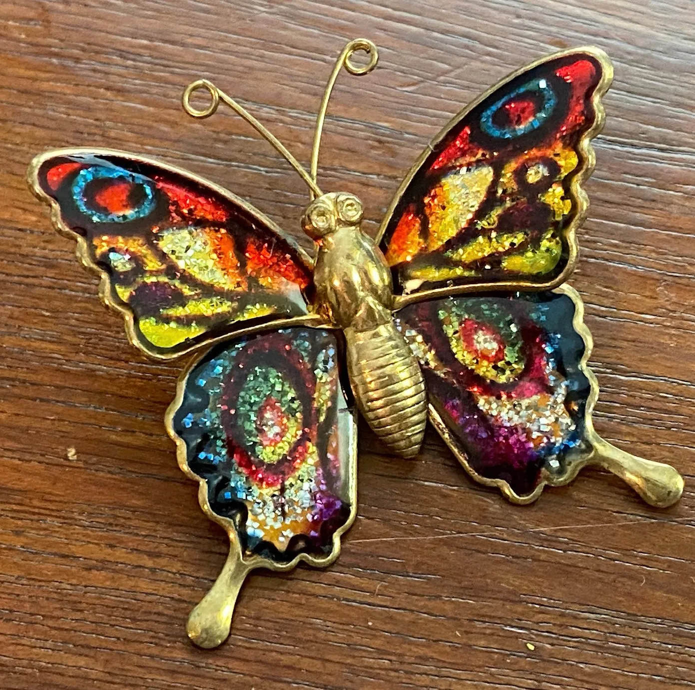 Vintage Taiwan Enamel Butterfly Brooch Pin