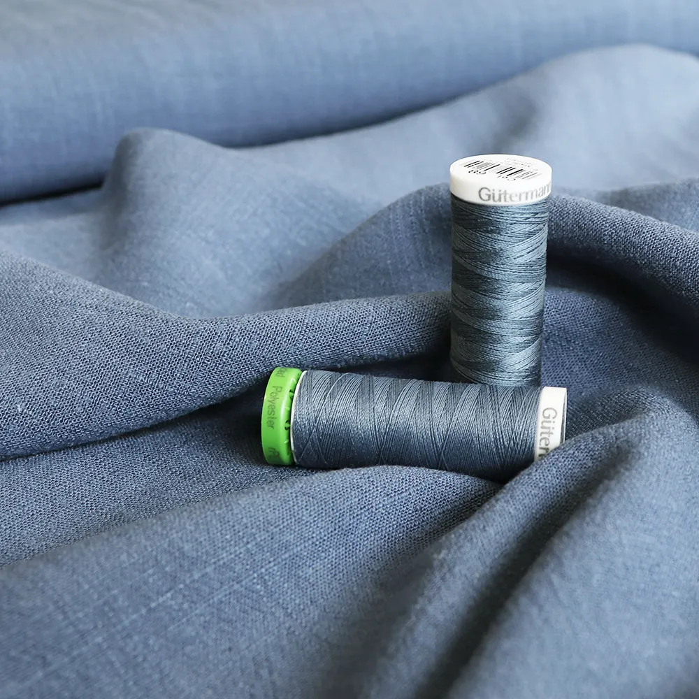 Viscose Linen Slub - Steel Blue