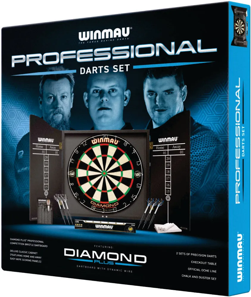 Winmau Professional Dartboard Set Diamond Dartboard with Darts and Accessories